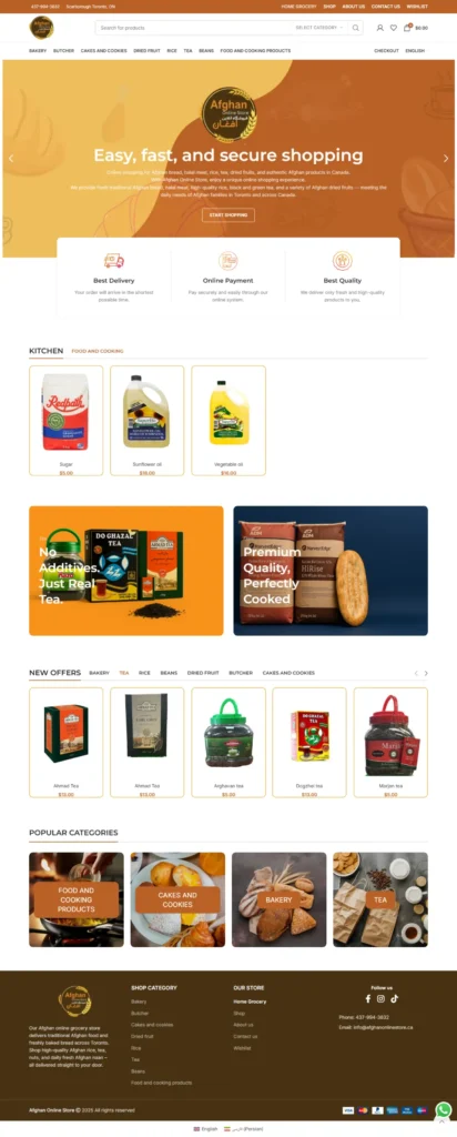 Afgan online store designed by behrouz web design